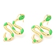 Enamel Snake Stud Earrings with Rhinestone(EJEW-D059-03)-2