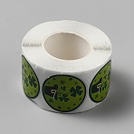 Clover Paper Stickers, Self-Adhesive Paper Gift Tag Stickers, for Party, Decorative Presents, Yellow Green, 25mm, 500pcs/roll(DIY-WH0780-08)