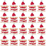 20Pcs Opaque Resin Pendants, with Platinum Tone Iron Loops, Imitation Food, Cake Charms, Bisque, 29x20x11mm, Hole: 1.8mm(RESI-SC0036-49)