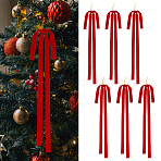 Polyester Bowknot Pendant Decorations, for Home Christmas Tree Decoration, Red, 600~640x400x11mm, 12pcs/set(FIND-ME0002-74A)