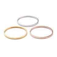 3Pcs 3 Color Ion Plating(IP) 304 Stainless Steel Classic Simple Plain Bangle, Stackable Bracelet for Women, Mixed Color, Inner Diameter: 2x2-3/8 inch(5.1x6.05cm), 1pc/color(BJEW-B055-05)