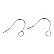 304 Stainless Steel Earring Hooks, Ear Wire with Horizontal Loop, Rainbow Color, 20 Gauge, 24x29x1mm, Hole: 5mm, Pin: 0.8mm(STAS-B047-31MC)