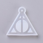 Pendant Silicone Molds, Resin Casting Molds, For UV Resin, Epoxy Resin Jewelry Making, Pyramid, White, 49x53x8mm, Hole: 3mm(DIY-G009-12)