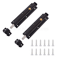 304 Stainless Steel Spring Locks Set, with Screws, Electrophoresis Black, 20~144x31~32x18~20mm, Hole: 3~3.5mm(SW-TAC0001-22C-EB)