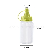 Multi Purpose Plastic Squeeze Dispensing Bottles with Caps, Yellow Green, 32x80mm, 4pcs/set(PW-WG42449-01)