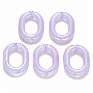 Transparent Acrylic Linking Rings, Quick Link Connectors, For Jewelry Chains Making, AB Color Plated, Imitation Gemstone Style, Oval, Lilac, 39.5x31x7.5mm, Inner Diameter: 23x14.5mm(TACR-T016-06C)