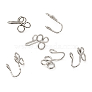 316 Surgical Stainless Steel Clip on Nose Rings, Nose Cuff Non Piercing Jewelry, Stainless Steel Color, 15x10.5x7mm(STAS-P336-09B-P)