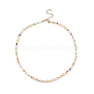Natural Pearl & Millefiori & Seed Glass Beaded Necklace for Women, Colorful, 16.02 inch(40.7cm)(NJEW-JN04162)