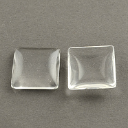 Transparent Glass Square Cabochons, Clear, 10x10x4mm(GGLA-S022-10mm)