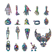 36Pcs Halloween Rainbow Color Alloy Pendants, Cadmium Free & Lead Free, Mixed Shapes, 31x20x3.5mm, Hole: 1.8mm, 2pcs(PALLOY-BY0001-01)