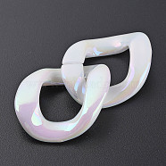 Acrylic Linking Rings, Quick Link Connectors, for Cable Chains Making, AB Color, Twist Oval, Pink, 40x33x10mm, Inner Diameter: 19x23mm(OACR-N009-015A-A01)