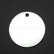 201 Stainless Steel Pendants, Stamping Blank Tag, Flat Round, Laser Cut, Stainless Steel Color, 18x1mm, Hole: 1.6mm(STAS-R111-LA102)