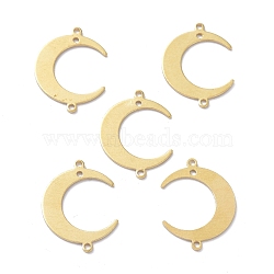 Brass Link Connectors, for Jewelry Making, Double Horn/Crescent Moon, Raw(Unplated), 22x16.5x0.5mm, Hole: 1.2mm(KK-P206-09C)