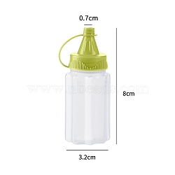 Multi Purpose Plastic Squeeze Dispensing Bottles with Caps, Yellow Green, 32x80mm, 4pcs/set(PW-WG42449-01)