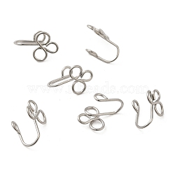 Non-Tarnish 316 Surgical Stainless Steel Clip on Nose Rings, Nose Cuff Non Piercing Jewelry, Stainless Steel Color, 15x10.5x7mm(STAS-P336-09B-P)