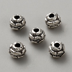 Tibetan Style Alloy Spacer Beads, Flower, Antique Silver, 5.5x5.5x4.5mm, Hole: 1.6mm(FIND-CJC0024-09E)