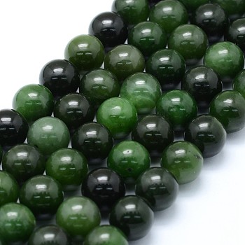 Natural Xiuyan Jade Beads Strands, Round, 12mm, Hole: 1.2mm, about 33pcs/strand, 15.75 inch(40cm)