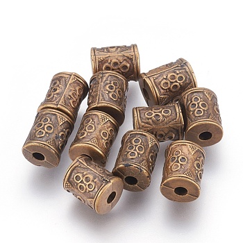 CCB Plastic Beads, Column, Antique Bronze, 9.5x12.5mm, Hole: 3.5mm