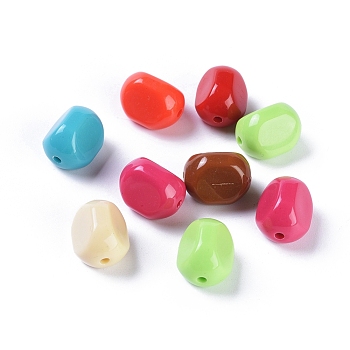 Mixed Opaque Acrylic Beads, 16x13x12mm, Hole: 2mm