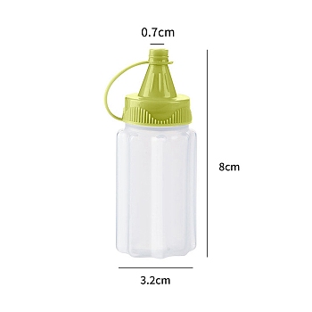Multi Purpose Plastic Squeeze Dispensing Bottles with Caps, Yellow Green, 32x80mm, 4pcs/set