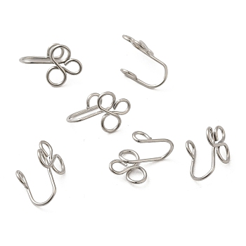 316 Surgical Stainless Steel Clip on Nose Rings, Nose Cuff Non Piercing Jewelry, Stainless Steel Color, 15x10.5x7mm