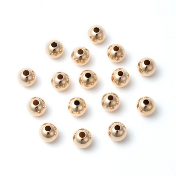 Yellow Gold Filled Beads, 1/20 14K Gold Filled, Round, Real Gold Filled, 5mm, Hole: 1.4mm