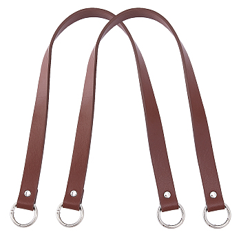 Elite 2Pcs PU Leather Shoulder Strap, with Zinc Alloy Findings, for Bag Straps Replacement Accessories, Coconut Brown, 571x20.5mm, Clasp: 33mm