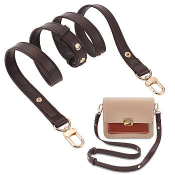 PU Leather Bag Straps, with Alloy Swivel Clasps, for Bag Replacement Accessories, Coconut Brown, 65x1.85cm