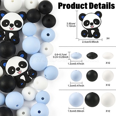 40pcs 10&nbsp;styles de perles de silicone(SIL-FS0001-27A)-4