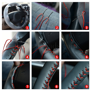 DIY Hand Sewing Genuine Leather Steering Wheel Cover(AJEW-WH0189-32)-5