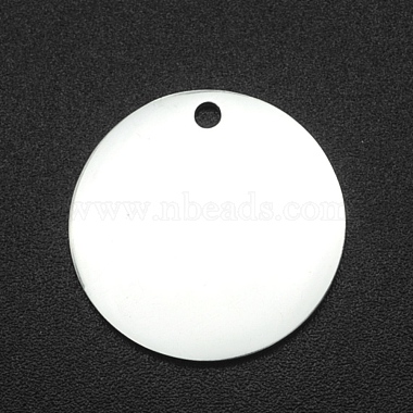 Stainless Steel Color Flat Round 201 Stainless Steel Pendants