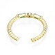 Green Cubic Zirconia Rectangle Open Cuff Ring for Women(X-RJEW-N035-090)-2
