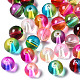 Transparent Two Tone Baking Painted Glass Beads(DGLA-N033-09)-1