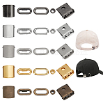 40Sets 5 Colors Iron Baseball Hat Cap Buckle Strap Clasp Clip Kit, Hat Cap Buckle with Eyelet, Adjustable Buckles for Backpack Straps, Mixed Color, 8.5~24.5x8.5~11.5x1~6mm, 8sets/color(FIND-NB0005-36)