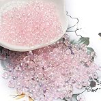 6/0 Inside Colours Fringe Glass Seed Beads, Teardrop, Pink, 4.5~5x3.5~4x4~5mm, Hole: 1mm, about 88pcs/10g(X1-SEED-A034-03F)