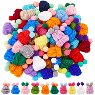 50Pcs Mini Pet Woolen Yarn Hat, DIY Jewelry Earring Hair Accessories Doll Craft Supplies, Mixed Color, 43x35mm(DOLL-CP0001-03)