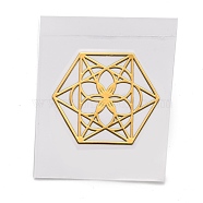 Self Adhesive Brass Stickers, Scrapbooking Stickers, for Epoxy Resin Crafts, Hexagon, Golden, 2.7x3.05x0.05cm(DIY-I044-04G)