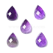Natural Amethyst Cabochons, Faceted Teardrop, 12.5~13x8.5~9x4.5~5mm(G-G0001-B01)