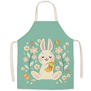 Cute Easter Rabbit Pattern Polyester Sleeveless Apron, with Double Shoulder Belt, for Household Cleaning Cooking, Gold, 470x380mm(PW-WG98916-30)