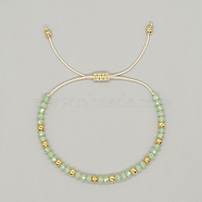 Adjustable Glass Braided Bead Bracelets, Dark Sea Green, 11 inch(28cm)(XA7539-2)