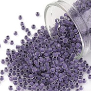 TOHO Round Seed Beads, Japanese Seed Beads, (265FM) Metallic Purple Lined Crystal Rainbow Matte, 11/0, 2.2mm, Hole: 0.8mm, about 3000pcs/10g(X-SEED-TR11-0265FM)