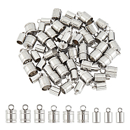 60Pcs 3 Style 304 Stainless Steel Cord Ends, End Caps, Stainless Steel Color, 20pcs/style(STAS-AR0001-12P)