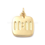 Rack Plating Brass Pendants, Long-Lasting Plated, Lead Free & Cadmium Free, Square Charms, with Jump Ring, Real 18K Gold Plated, 15.5x13.5x2mm, Hole: 3mm(KK-Q017-31G)