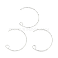 Brass Earring Hooks, Silver, 22x20.5x0.8mm, Hole: 2.5mm(KK-C069-02S)