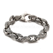 304 Stainless Steel Snake Link Chain Bracelets, Antique Silver, 8-1/2 inch(21.6cm)(BJEW-E094-06AS)