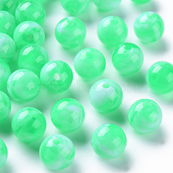 Acrylic Beads, Imitation Gemstone, Round, Medium Spring Green, 12mm, Hole: 2mm, about 560pcs/500g(MACR-S375-001D-01)