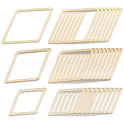 42Pcs 3 Styles 201 Stainless Steel Linking Rings, Rhombus, Golden, 15.5~26x10~16x1mm, Inner Size: 12~22.5x7.5~14.5mm, 14pcs/style(STAS-GL0001-06)