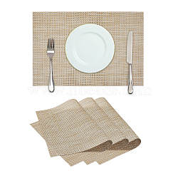 PVC Non-Slip Imitation Rattan Insulation Pad, Restaurant Western Placemat, PeachPuff, 450x300x1mm(AJEW-TA0015-03D)