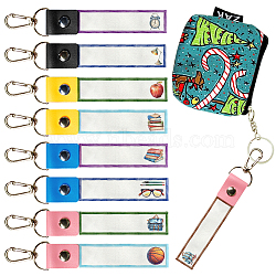 PU Leather & Cotton Name Marker Keychain, with Zinc Alloy Keychain, Mixed Shapes, 13x2cm(AJEW-WH0514-009)