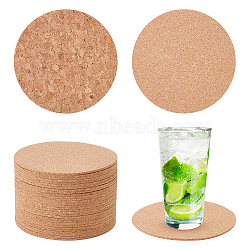 Flat Round Cork Coasters, Cup Mats, Sandy Brown, 102x2mm(AJEW-WH0367-08)